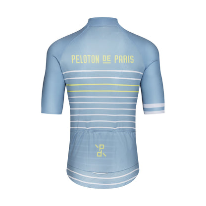 Peloton de Paris- Domestique Jersey SS Classic stripe blue stone/Pineapple -